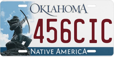 OK license plate 456CIC