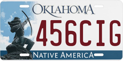 OK license plate 456CIG