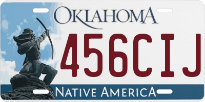 OK license plate 456CIJ