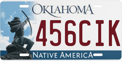 OK license plate 456CIK
