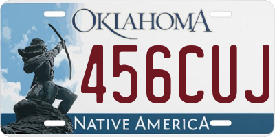 OK license plate 456CUJ