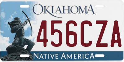 OK license plate 456CZA