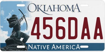 OK license plate 456DAA