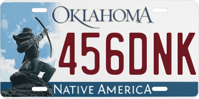 OK license plate 456DNK