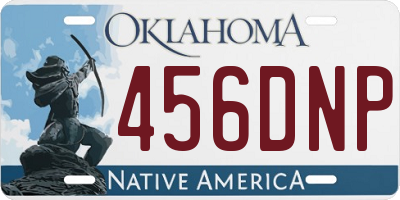 OK license plate 456DNP