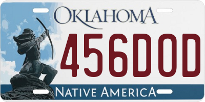 OK license plate 456DOD