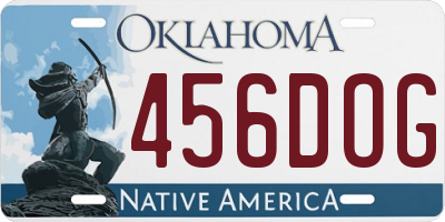 OK license plate 456DOG