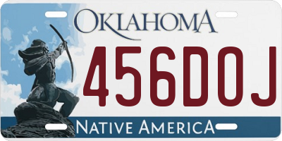OK license plate 456DOJ