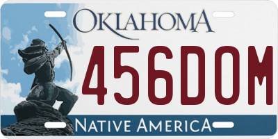OK license plate 456DOM