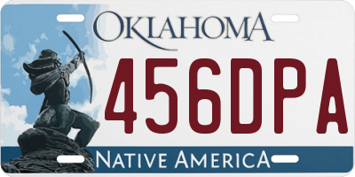 OK license plate 456DPA