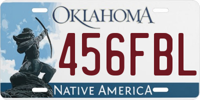 OK license plate 456FBL