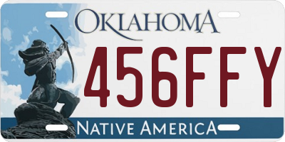 OK license plate 456FFY