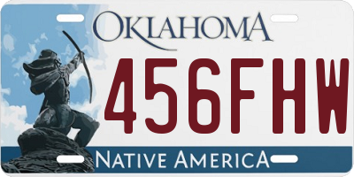 OK license plate 456FHW