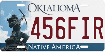 OK license plate 456FIR