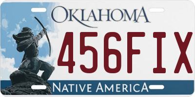 OK license plate 456FIX