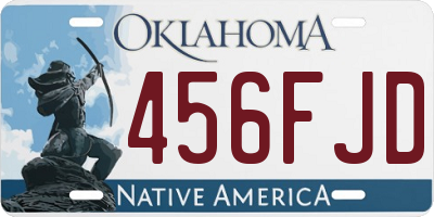 OK license plate 456FJD