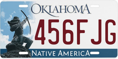 OK license plate 456FJG