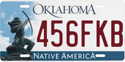 OK license plate 456FKB
