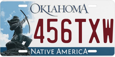 OK license plate 456TXW