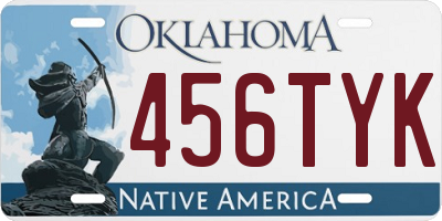 OK license plate 456TYK