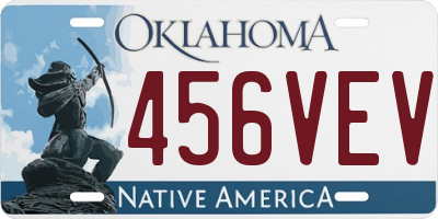OK license plate 456VEV