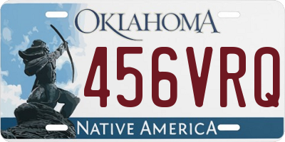 OK license plate 456VRQ
