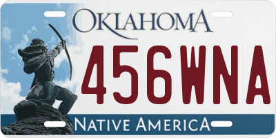 OK license plate 456WNA