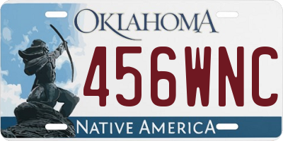 OK license plate 456WNC