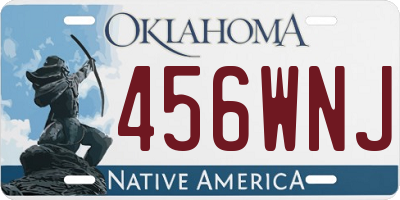 OK license plate 456WNJ