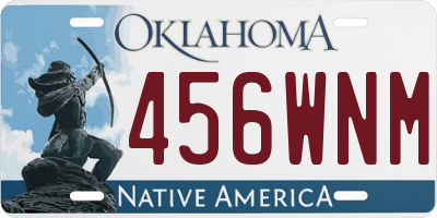 OK license plate 456WNM