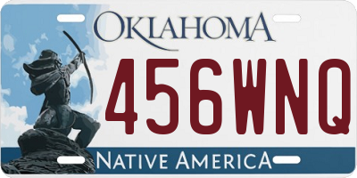 OK license plate 456WNQ