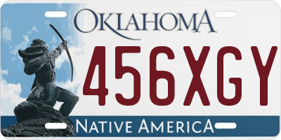 OK license plate 456XGY