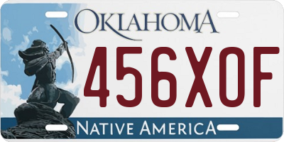 OK license plate 456XOF
