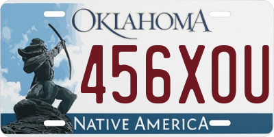 OK license plate 456XOU