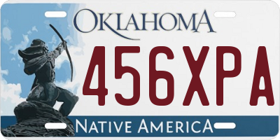 OK license plate 456XPA