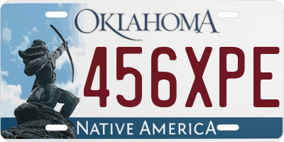 OK license plate 456XPE