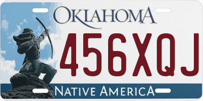 OK license plate 456XQJ