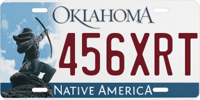 OK license plate 456XRT