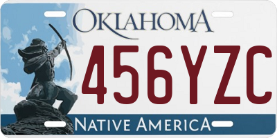 OK license plate 456YZC