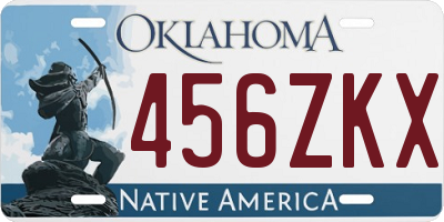 OK license plate 456ZKX