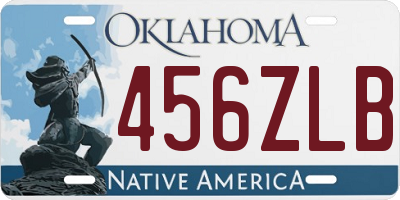 OK license plate 456ZLB
