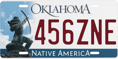 OK license plate 456ZNE