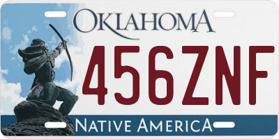 OK license plate 456ZNF