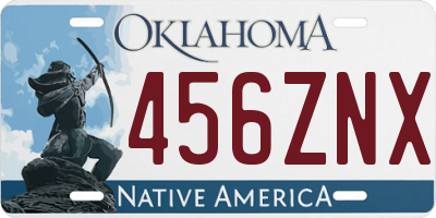 OK license plate 456ZNX