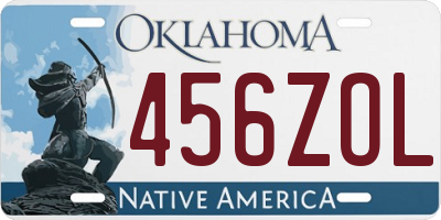 OK license plate 456ZOL