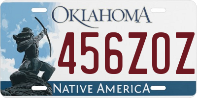 OK license plate 456ZOZ