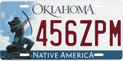 OK license plate 456ZPM
