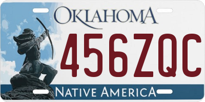 OK license plate 456ZQC