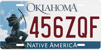 OK license plate 456ZQF