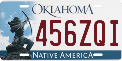 OK license plate 456ZQI